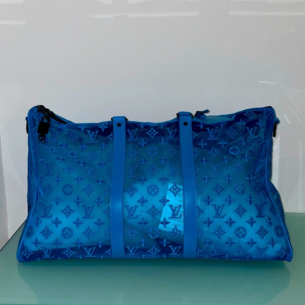 Louis Vuitton x Virgil Abloh Keepall Blue Monogram Bag **LIMITED Edition